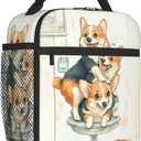 Dog Pizza Lunch Bag Insulated Reusable Lunch Box Thermal Cooler Tote For Men Women Work Travel Picnic Hiking