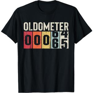 Funny 65 Years Old Oldometer Vintage 65th Birthday Odometer T-Shirt M Black