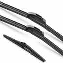 26"+16" Windshield Wipers with 12 Inch Rear Wiper Blade Replacement for Toyota RAV4 2019-2024/Mazda 5 2006-2015 Original Factory Quality-J Hook Wipers(Pack of 3)