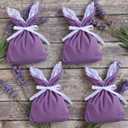Shinylin 12 Pcs Easter Bunny Gift Bags Velvet Bunny Birthday Decoration Purple Lavender Birthday Party Favor Rabbit Reusable Goodie Treat Bag for Spring Easter Baby Shower Garden Tea Party Supplies