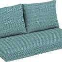 Arden Outdoor Loveseat Cushion Set, 48 x 24, Rain-Proof, Fade Resistant, Cushion Set for Couch, Bench, and Swing Alana Tile