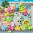 Summer Pool Party Decorations, Tropical 162pcs Pastel Colorful Balloons with Beach Ball Swimming Ring Foil Balloon for Splish Splash Birthday Hawaiian Luau Baby Shower Swimming Water Party Supplies