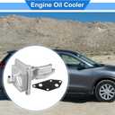 Engine Oil Cooler Kit Compatible for Nissan Altima 2007-2013, Durable Aluminum Alloy Silver Tone Transmission Oil Cooler with Gasket