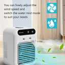 Portable Air Conditioner, 25W Rechargeable Mini Evaporative Cooler with Dual Mist & 2 Wind Speeds, Personal Cooling Fan for Small Room, Bedroom, Office, Outdoor Camping