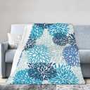 Blue Navy Chrysanthemum Flowers Baby Blanket Ultra Soft Daisy Floral Throw Blanket All Season Warm Light Weight Cozy Plush Blankets for Home Bedroom Sofa Chair Travel, 40"X30"