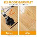 Iron Floor Gap Fixer Tool with Suction Cup, Dual Striking Heads & 4 Adhesive Pads, Floor Gap Tool for Laminate, Hardwood, Tile & Vinyl Floors