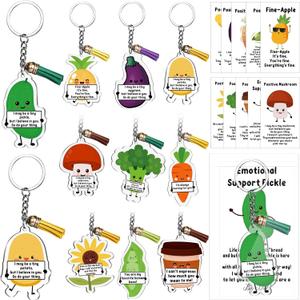 Siifert 50 Sets Positive Vegetable Keychains Appreciation Graduation Gifts for Nurse Teachers Employee Coworkers Lunch Lady Gifts