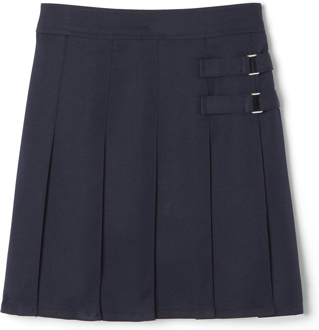 French Toast Girls' Adjustable Waist Pleated-Front Two-tab Scooter (12 Plus, Navy)