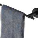 JQK Black Hand Towel Bar, Stainless Steel Towel Ring for Bathroom, 9 Inch Necklace Holder Matte Black Wall Mount Left Hand, TR101-PB