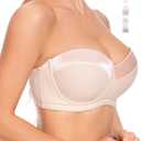 Strapless Bras for Women Big Bust with Clear Straps, No Hurt & Never Move On Party Band Size 42D
