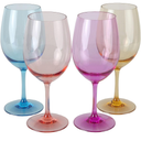 Lily's Home Unbreakable Acrylic Wine Glasses, Made of Shatterproof Tritan Plastic and Ideal for Indoor and Outdoor Use, Reusable (Multi - Light) - 20 oz each, Set of 3