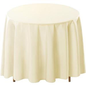 Surmente Ivory Tablecloth for Round Tables, 120-inch Round Table Cloths for Weddings, Banquets, or Restaurants