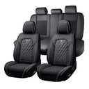 JXTH Fit for Toyota Corolla Seat Covers 2001-2026,Premium Leather, 360° Full Protection, Thick Padding & Memory Foam, Waterproof & Stain-Resistant Car Seat Cover Full Set (5 Seat,Black)