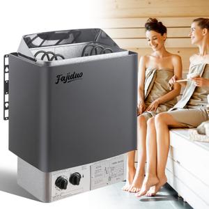 Sauna Heater, 3KW 110V Electric Sauna Stove with Bracket, Adjustable Temp & 3H Timer Dry Sauna Heater for 71-141Cu.ft Saunas Rooms, Home Sauna, Commercial