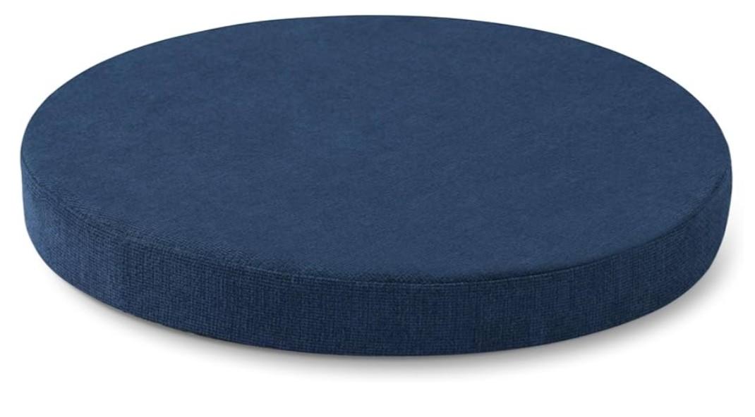 Tromlycs Round Chair Seat Cushion Pad 16 inch for Circle Bistro Chairs Non Slip Foam Cushion Navy Blue