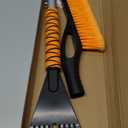 EcoNour 27" Aluminum Ice Scrapers for Car Windshield | Car Window Scraper and Snow Brush with Ergonomic Foam Grip Winter Accessories (Orange)