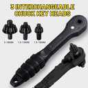 3 Models 2-in-1 Drill Chuck Ratchet Wrench, Drill Press Chuck Key - Universal Replacement Tool for Electric Drills & Power Tools with Extended Arm for Added Torque (All Size)
