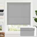 AOSKY No Tools No Drill Cordless Cellular Shades Blinds for Indoor Windows, Light Filtering Thermal Insulated Honeycomb Window Blinds Shades for Living Room Bedroom, 34" W x 48" H, Grey