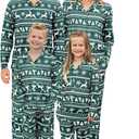 PATPAT Family Christmas Pajamas Matching Sets, Button-Down Pjs Includes Buffalo Plaid Socks Cozy Pajamas for Family (XL)