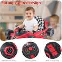 Baby Walker, Baby Walker with Wheels, 3 Adjustable Heights Reinforced Frame 4 Modes Push Walker & Jumper, Music Lights Anti-Rollover Speed Height Adjustment Toddler Activity Walker for 6-18 Months Old