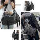 [Upgraded] Vintage Canvas Messenger Bag 13 15.6 17 inches Large Book Laptop Shoulder Bag Women Men New (Black, X-Large)