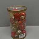 25PCS Christmas Ornaments Set, 2.36"/6CM Clear Plastic Shatterproof Christmas Ball Hanging Ornaments for Xmas Tree Decorations, for Indoor Home Party Holiday Decor - Red/Gold.