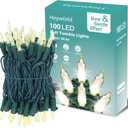 100 LED Slow Twinkle Lights, Soft Twinkling Christmas String Lights, UL Certified 27 Ft, Connect Up to 25 Sets, Indoor & Outdoor Christmas Decorations