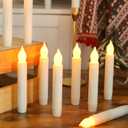 MUMCHASI 24 Packs Flameless Taper Candles Battery Operated Candlestickes Electric LED Candles Flickering Christmas Candlesticks Warm Yellow Light Party Home Decor H: 6 inches No Remote