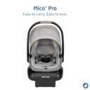 Maxi-Cosi Mico Pro Baby Infant Car Seat with Base, Ventilated Chair, Soft Headrest Pad, Easy-Install Latch, Adjustable Belt Guide, 3-Position Base, Stroller-Ready, 4-30 lbs, up to 32 in, SeaDrift, Manufacture date 10-10-2025