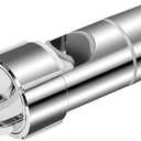 OSDUE Shower Head Holder, 16-27mm Slider Bar Adjustable Shower Head Holder for Slide Bar Slider Clamp Bathroom Replacement, 360 Degree Rotating Sprayer Holder with 2 Hooks, Chrome Finish - Silver (White)