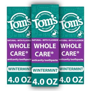 Tom's of Maine Whole Care Natural Toothpaste with Fluoride, Wintermint, 4 Oz. 3-Pack