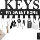 Key Hooks Holder for Wall Mounted with 8 Hooks, Key Hanger Rack Wall Decorative for Home, Dog Leash Holder, Entryway, Hallway, Office