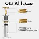 KES Bathroom Sink Drain Without Overflow Vessel Sink Lavatory Vanity Pop Up Drain Stopper Polished Chrome for 1.6"-1.9" Sink Hole, All Metal Rustproof Brass and 304 Stainless Steel, S2008D-CH
