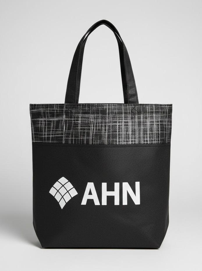 Medium black tote bag, insulated, White Logo, 3 pack