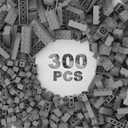 300 Pcs Classic Building Bricks, Light Gray Bulk Bricks, Compatible with Lego and Major Brands Parts and Pieces, Creative Building Block Toys for Boys Girls Ages 6 7 8 9 10 Year Old
