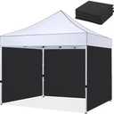 HLong Canopy Tent Sidewall for 12x12 Pop Up Canopy, 3 Piece, Black