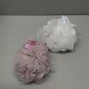 AmazerBath Loofah Sponge 60g/Piece, Exfoliating Bath Sponge Body Scrubber - Loofa Set of 2-Pink-White