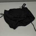 Zmart Womens High Waist Bikini Bottoms - Tie Side Full Coverage Bathing Suit Bottom String Swimsuit (X-Large, Black)