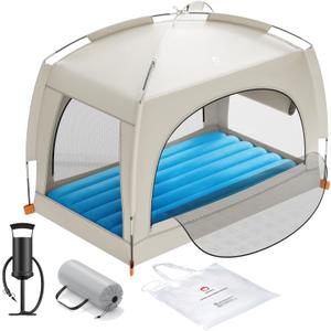 QPAU Lightweight Blow Up Kids Air Mattress with Hand Pump – Indoor & Outdoor Portable for Camping, Travel, Home, Grandma’s – Ages 3+