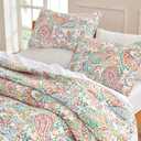 SLEEP ZONE 3-Piece Printed Quilt Set - Full/Queen Size - Lightweight Reversible Bedding Coverlet Set for All Season (Classic Paisley Pattern), Full/Queen (90x96 inch | 2 Pillow Shams)
