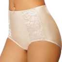 Bali Double Support, Women's Cool Comfort Underwear, Full Coverage Brief Panty (Large, Light Beige)