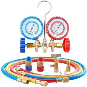 KOOPOOL Self-Sealing & Puncturing R134A Can Tap, Compatible with R134a/R12/R22/R502 Refrigerants, 5FT Extended Hoses, Adjustable Couplers & Adapter Kit for Car AC Systems(Without Box) KOOPOOL Self-Sealing & Puncturing R134A Can Tap, Compatible with R134a/R12/R22/R502 Refrigerants, 5FT Extended Hoses, Adjustable Couplers & Adapter Kit for Car AC Systems(Without Box)