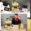 22 Pcs 2025 Graduation Tiered Tray Signs Sets Farmhouse Wooden Class of 2025 Graduation Signs for Home Party Tiered Tray Table Office Desk(Gold)