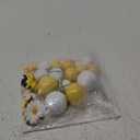 MEMOVAN Winnie Bear Cake Topper Winnie Baby Shower Cake Decorations Pooh Bear Toppers Yellow White Balls Cupcake Picks with Classic Pooh Bees Daisys Flowers for Oh Baby Bee Theme Shower Birthday Party