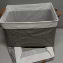 StorageWorks Storage Bins, Shelves Baskets for Organizing, Large Fabric Closet Organizers with Handles, Metal Frame, Gray and White, 2-Pack