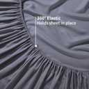 Bamboo Viscose Cooling Fitted Sheet Full Size Only, 400 Thread Count, 16" Deep Pocket Cooling Bottom Sheets for Hot Sleeper, Silky Soft Breathable (Full, Dark Grey