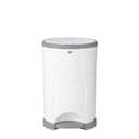 Diaper Dekor EKO MINI Diaper Pail, White, ONLY Eco-Friendly Diaper Pail Made with 70% Recycled Materials, Hands-Free: StepDropDone, Cost-Effective Refill System