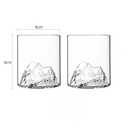 Japanese Fujiyama Glasses, Old Fashioned Whisky Glasses Set of 2, 300ml (Transparent)
