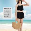 EXARUS Girls Bikini 3 Pieces Bathing Suits Swimsuits Ruched Swimwear Mid Rise Beach Pool (Black)