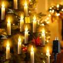 Christmas Tree Flameless Candles Lights, 50pcs Flickering Lights with Clip, 8 Lighting Modes Timer for Xmas Tree Decoration
